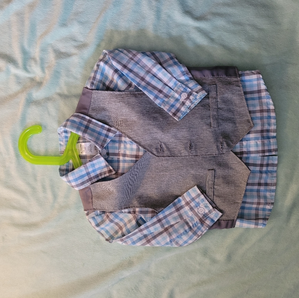 Button down top and vest and pants